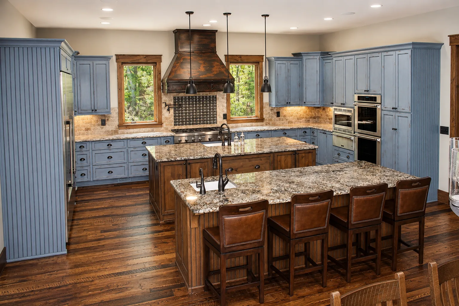 Custom kitchen in a custom home built by Higgins Building Group in Western North Carolina