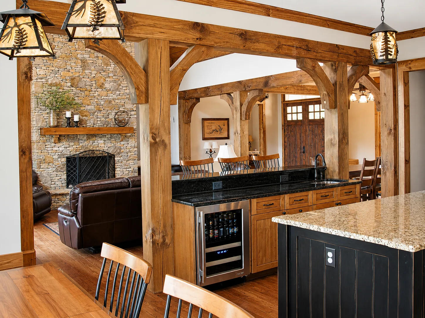 Interior in a custom home built by Higgins Building Group in Western North Carolina