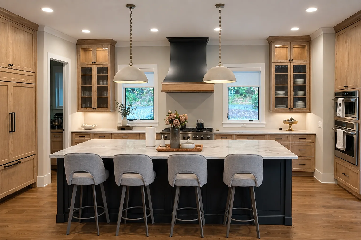 Custom kitchen in a custom home built by Higgins Building Group in Western North Carolina