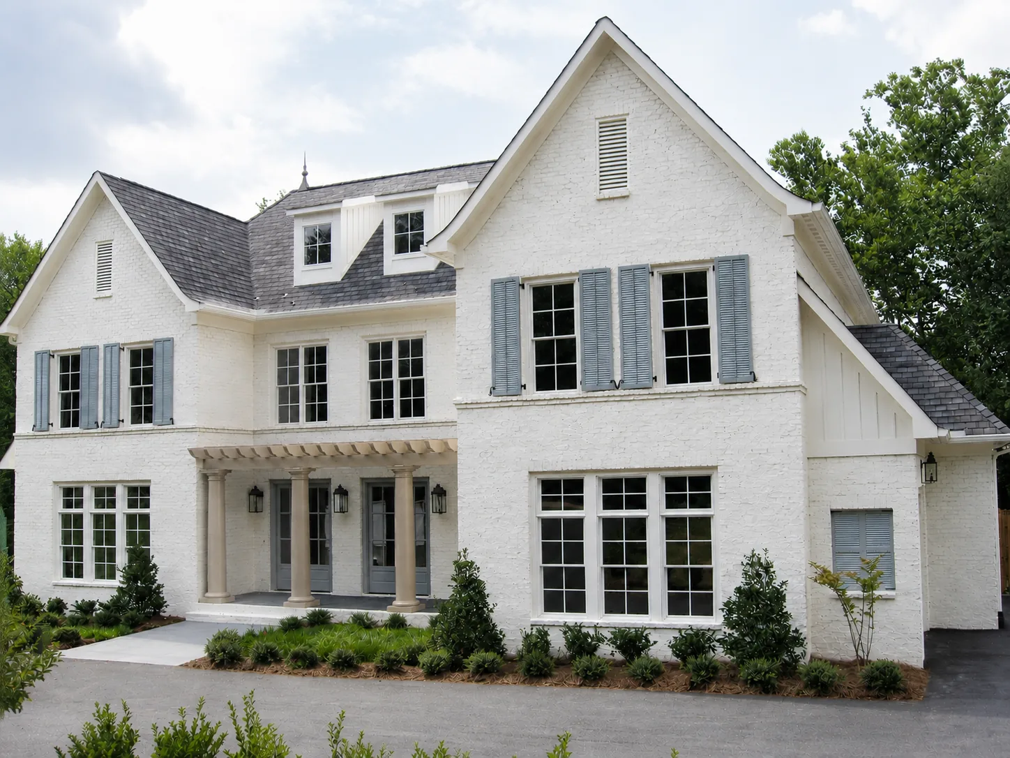 Custom luxury home exterior built by Higgins Building Group in Western North Carolina