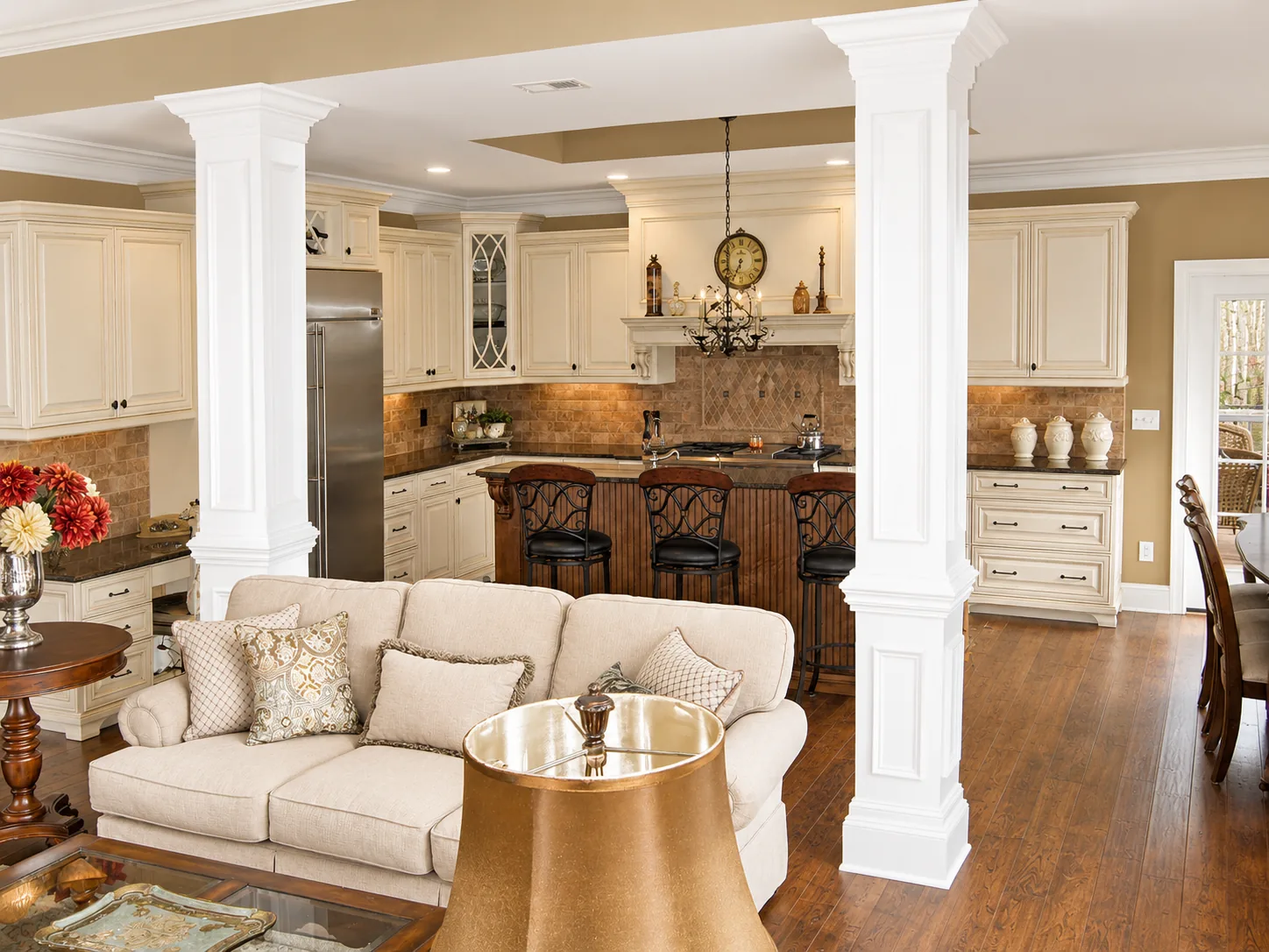 Interior in a custom home built by Higgins Building Group in Western North Carolina